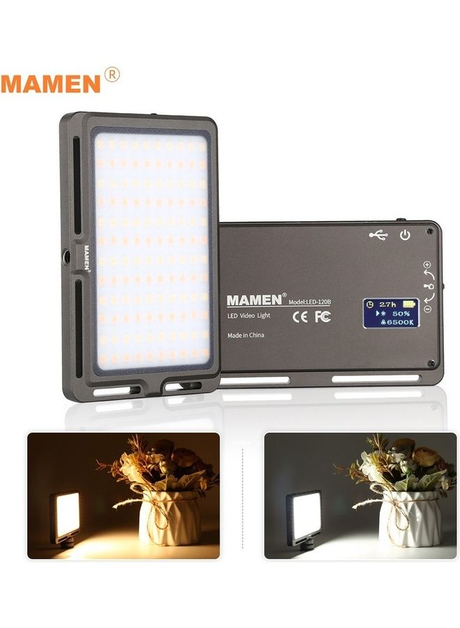 مامن مصباح إضاءة LED لتصوير الفيديو بتصميم رفيع للغاية رمادي / أبيض - Image 1