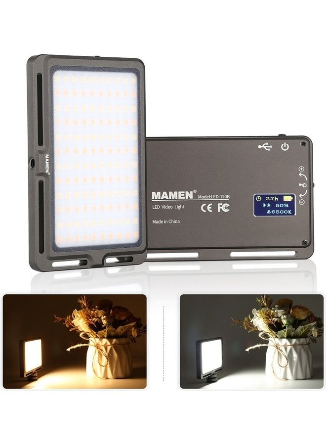 مامن مصباح إضاءة LED لتصوير الفيديو بتصميم رفيع للغاية رمادي / أبيض - Image 2