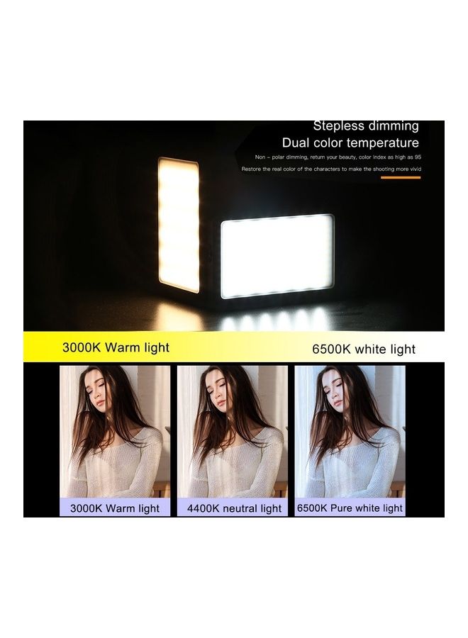 مامن مصباح إضاءة LED لتصوير الفيديو بتصميم رفيع للغاية رمادي / أبيض - Image 5