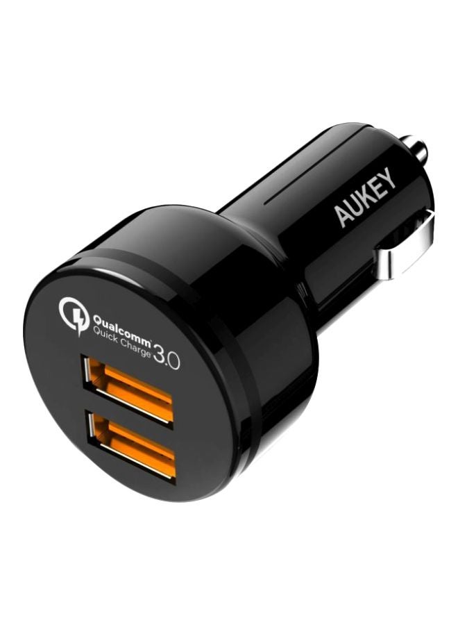 أوكي شاحن سيارة CC-T8 مزود بتقنية كوالكوم للشحن السريع اصدار 3.0 مع كابل MicroUSB - Image 1