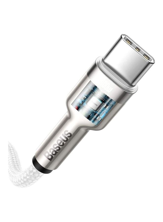 Baseus Cafule Series Type-C Metal Data Cable White/Silver - Image 2