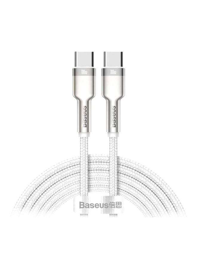 Baseus Cafule Series Type-C Metal Data Cable White/Silver - Image 1