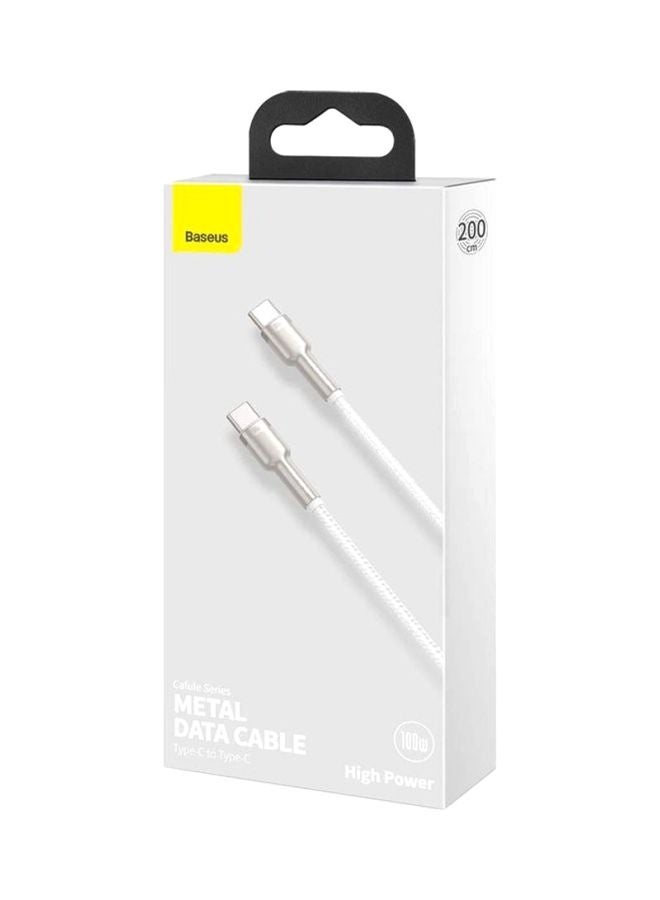 Baseus Cafule Series Type-C Metal Data Cable White/Silver - Image 4