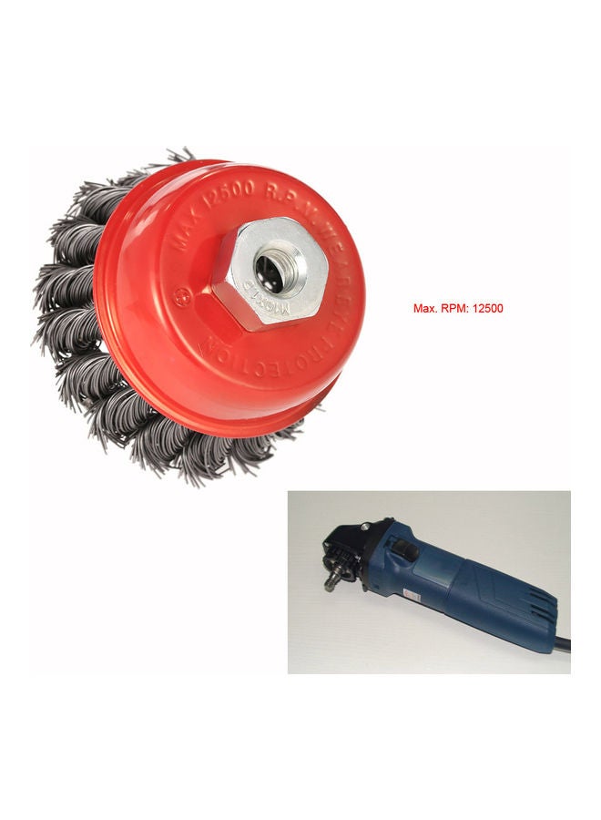 Steel Wire Cup Brush for Hammer Red/Silver  - Image 3