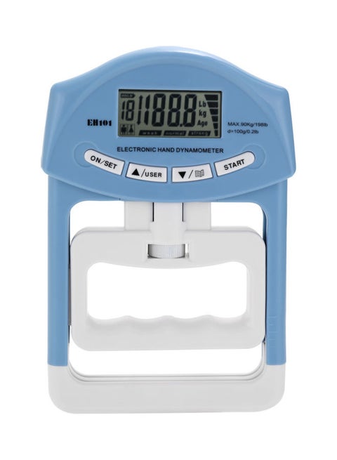 Digital LCD Electronic Hand Grip Dynamometer White/Blue