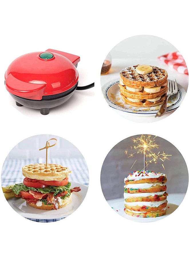 Electric Non Stick Mini Waffle Maker Machine 350.0 W 23420210423002 Red  - Image 4