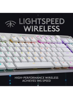 Logitech G915 Lightspeed Wireless RGB Mechanical Gaming Keyboard, Low Profile Switch Options, Light Sync RGB, Advanced Wireless and Bluetooth Support - US- White  - Image 3