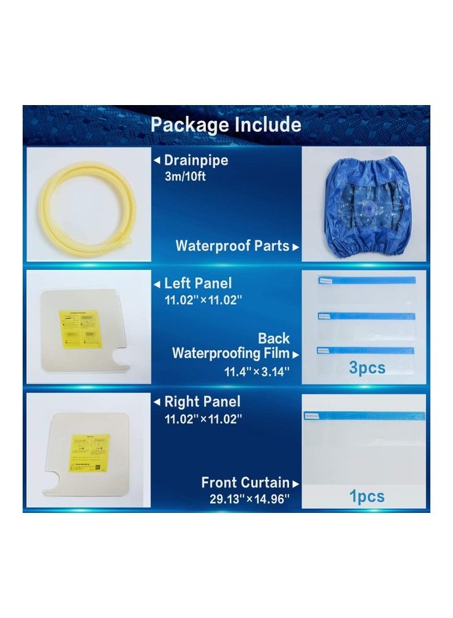 XiuWoo Waterproof Air Conditioner Cleaning Cover Blue - Image 5