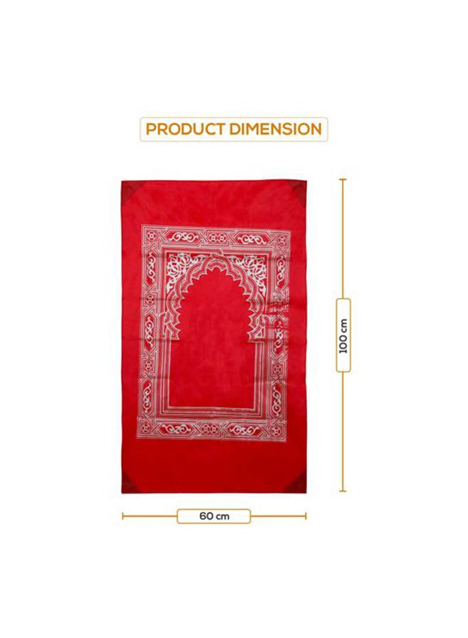 سجادة صلاة محمولة يمكن وضعها في الجيب أحمر 60x100سم - Image 2