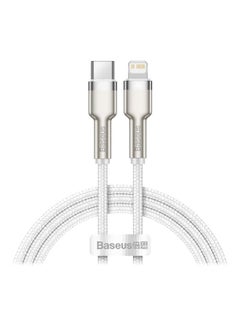 بيسوس كابل USB C إلى لايتنينج للشحن السريع ونقل البيانات بتقنية PD بقدرة 20 وات من سلسلة كافولي ومتوافق مع هواتف آيفون 14 و14 برو/ 13 برو/ 13 برو ماكس / 13/13 ميني، آي باد 9، 12 ميني/ 12/12 برو، بطول متر واحد أبيض  - Image 1