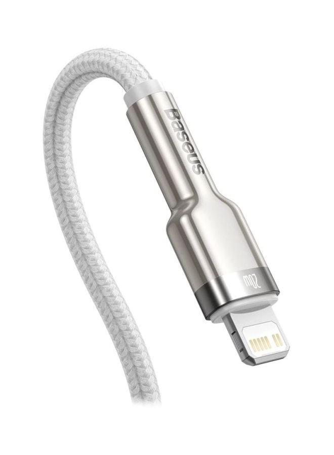 Baseus - USB C to Lightning Fast Charging Data Transfer Cable PD 20W Cafule Series Power Delivery for iPhone 14/14 Pro/13 Pro/13 Pro Max/13/13 mini, iPad 9, 12 mini/12/12 Pro, 1M White - Image 1