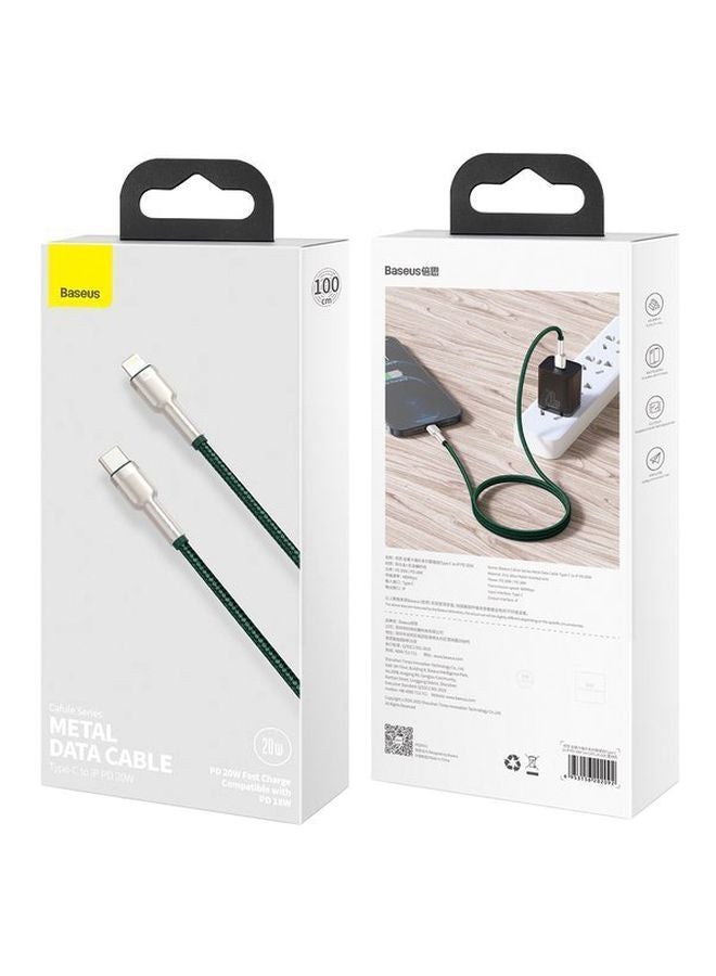 Baseus - USB C to Lightning Fast Charging Data Transfer Cable PD 20W Cafule Series Power Delivery for iPhone 14/14 Pro/13 Pro/13 Pro Max/13/13 mini, iPad 9, 12 mini/12/12 Pro , 2M Green - Image 1