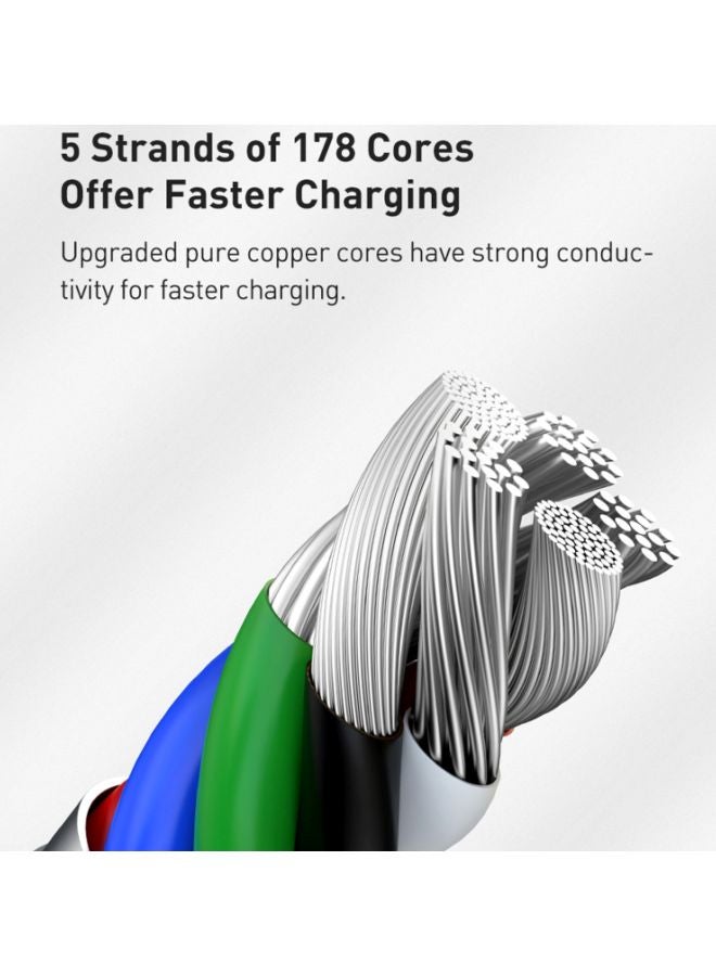 Baseus - USB C to Lightning Fast Charging Data Transfer Cable PD 20W Cafule Series Power Delivery for iPhone 14/14 Pro/13 Pro/13 Pro Max/13/13 mini, iPad 9, 12 mini/12/12 Pro , 2M Green - Image 1