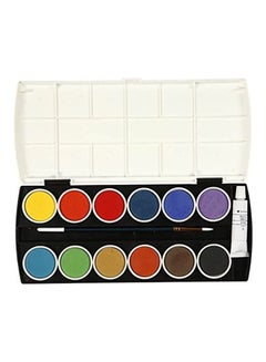 Generic 12-Piece Watercolour Paint Set with Paint Brush and Tube Multicolour  - Image 1