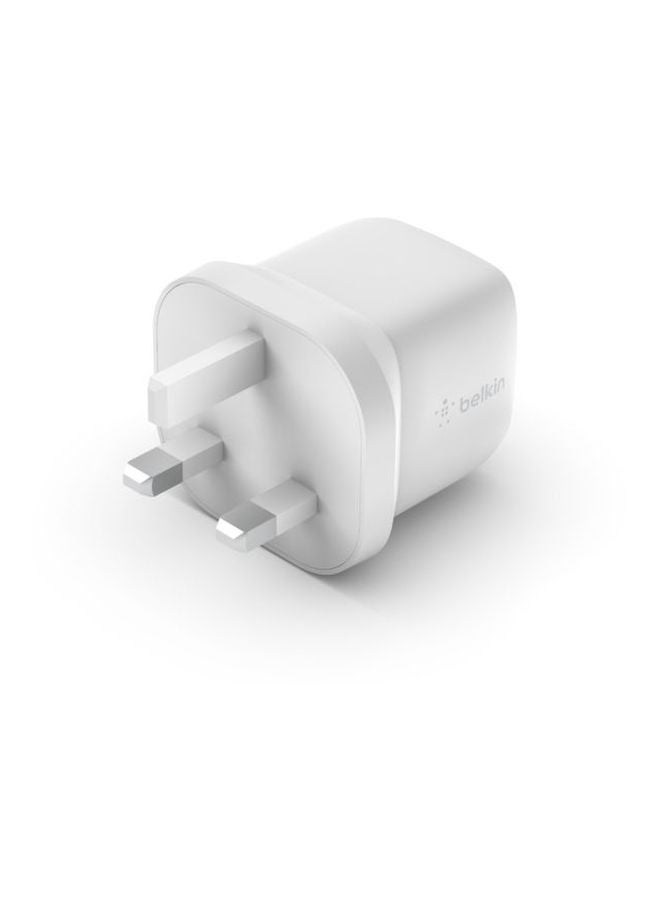 belkin Belkin BoostCharge USB-PD GaN Wall Charger 30W (USB-C Fast Charger for iPhone 13, 13 Pro, 13 Pro Max, 13 mini and Earlier Models, MacBook Air, iPad Air 2020, Pixel, Galaxy, more) White  - Image 2