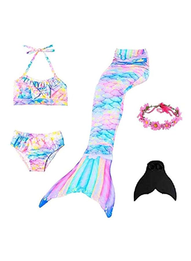 J&J 5-Piece Mermaid Swimming Suit With Bikini Set 150cm  - Image 1