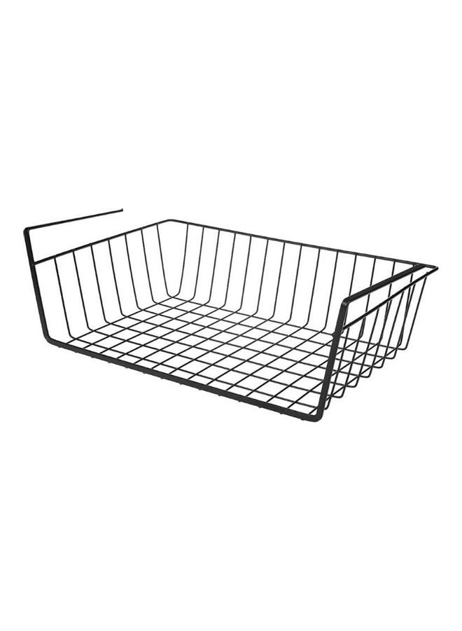Metal Cabinet Desk Hanging Mesh Basket Black - Image 1