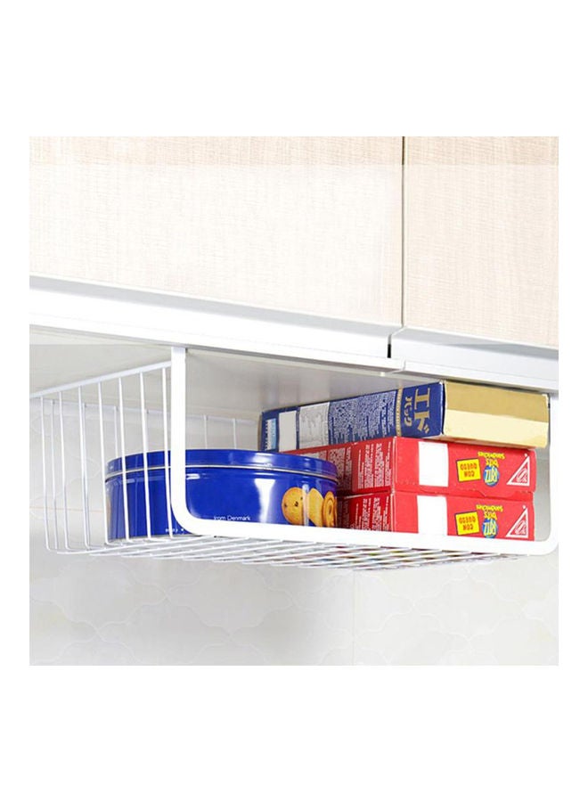 Generic Metal Cabinet Desk Hanging Mesh Basket White  - Image 2