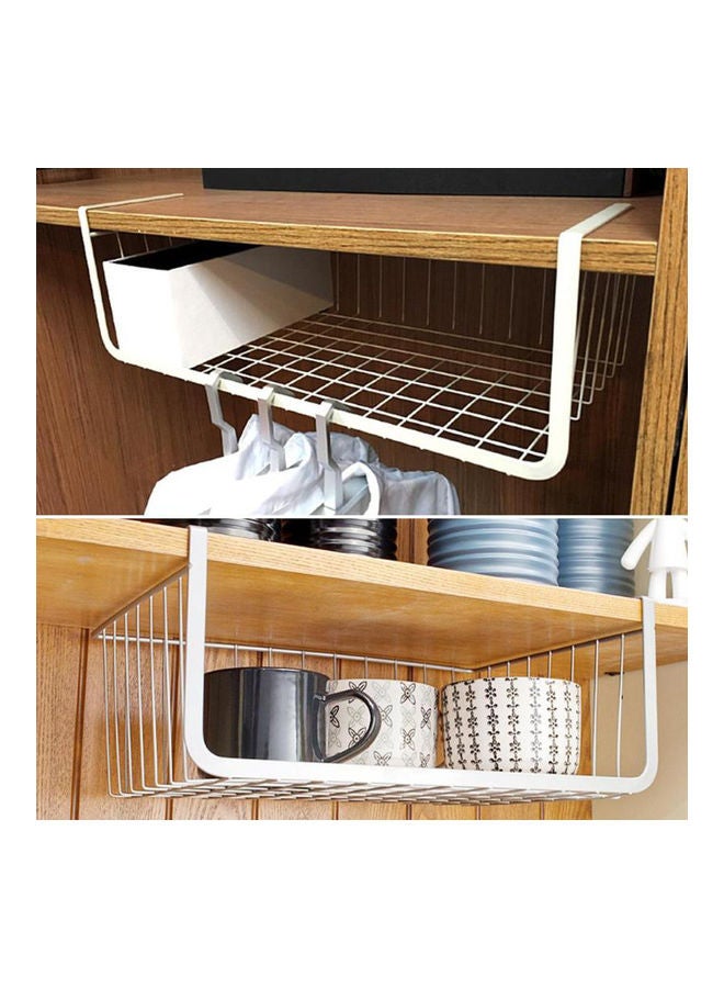 Generic Metal Cabinet Desk Hanging Mesh Basket White  - Image 3