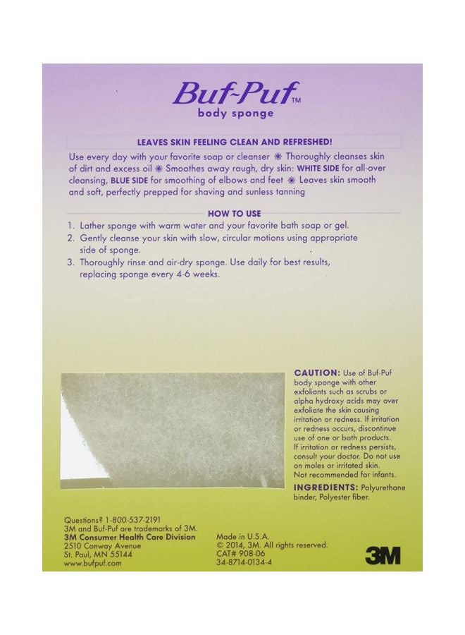 3M Pack Of 6 Buf-Puf Double-Sided Body Sponge Green 7.9x5.4x4.1inch - Image 3