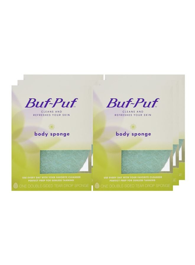 3M Pack Of 6 Buf-Puf Double-Sided Body Sponge Green 7.9x5.4x4.1inch - Image 5