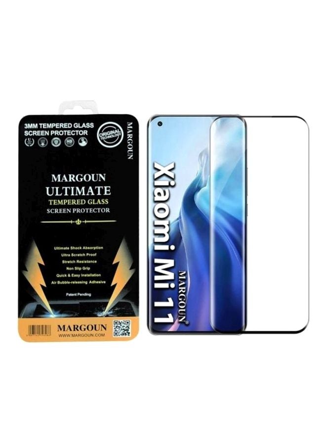 MARGOUN Ultimate Tempered Glass Screen Protector For Xiaomi Mi 11 Black/Clear - Image 3