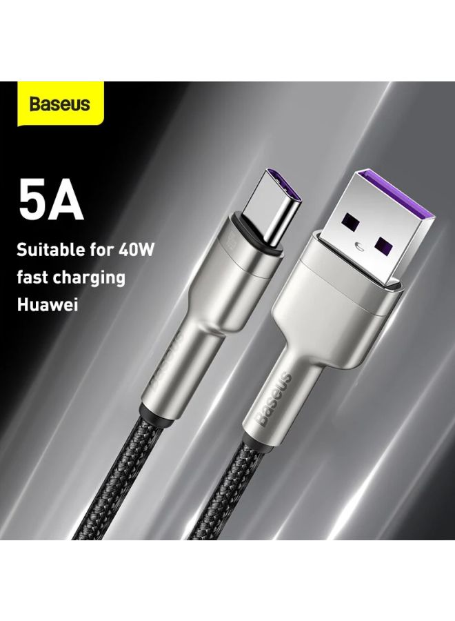 Baseus Type C Cable, 100W USB C to C Fast Charging Cable PD3.0 5A, Braided Nylon Phone Charger USB C Cable for iPhone 15 Pro Max, 15 Plus, iPad mini, MacBook Pro/Air, iPad Pro, Samsung S23+, Huawei P60 1M Black/Silver  - Image 5