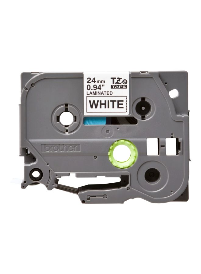 brother P-Touch 24Mm Laminated Tape - Black On White, Tz-E251 - Image 1
