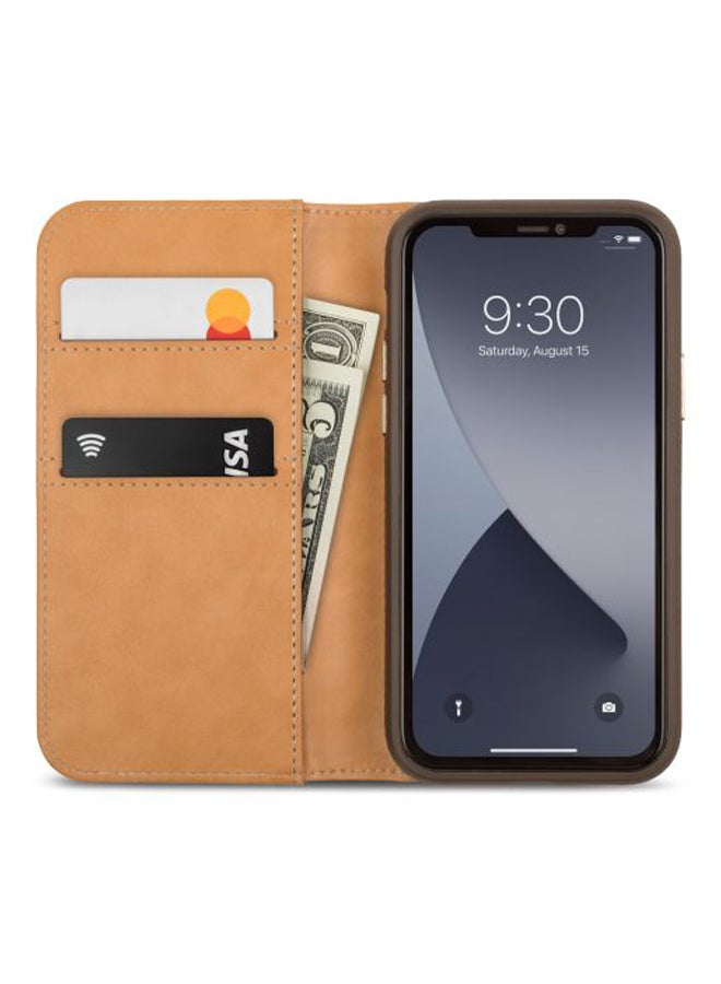 Moshi 3-In-1 Leather Case For iPhone 12 Mini Beige - Image 2
