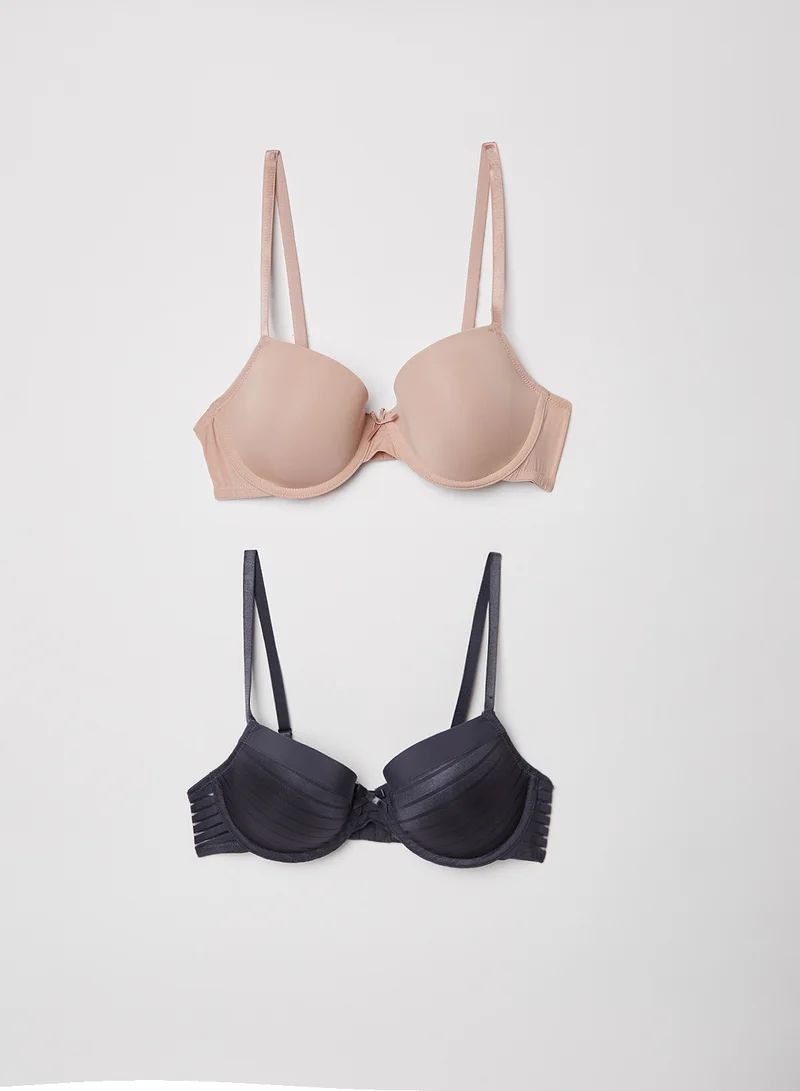 Dorina Light-Padded Demi Bra (Pack of 2) Multicolour