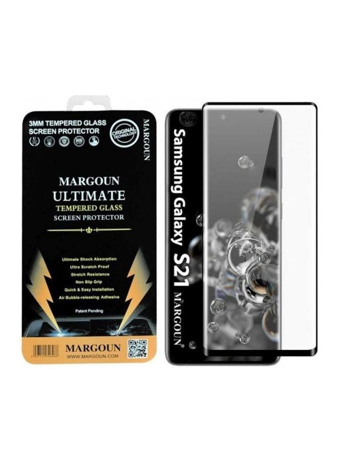 MARGOUN Ultimate Tempered Glass Screen Protector For Samsung Galaxy S21 Black/Clear - Image 2