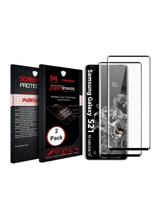 MARGOUN 2-Piece Super Shieldz Screen Protector For Samsung Galaxy S21 Black/Clear - Image 2