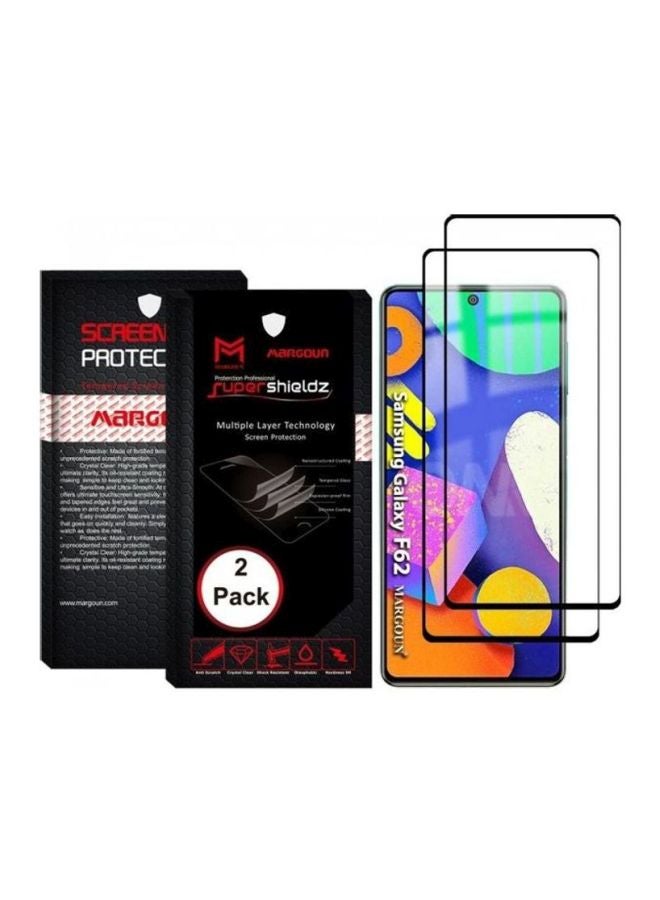 MARGOUN 2-Piece Super Shieldz Screen Protector For Samsung Galaxy F62 Black/Clear - Image 2
