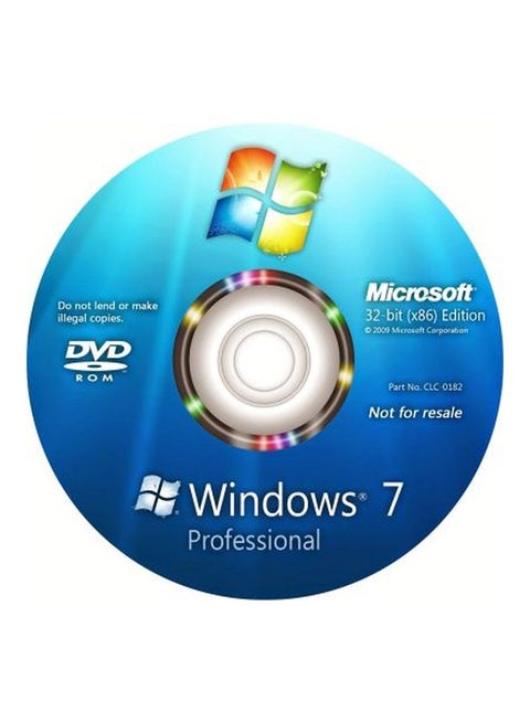 Windows 7 Professional 32-Bit Arabic DVD-CD Blue