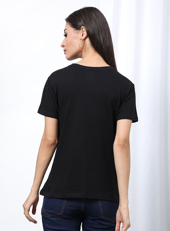 Round Neck Printed T-Shirt Jet Black - v1620917078/N46536849V_5