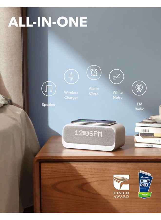 Soundcore - Wakey Bluetooth Speakers with Alarm Clock White/Grey - Image 1