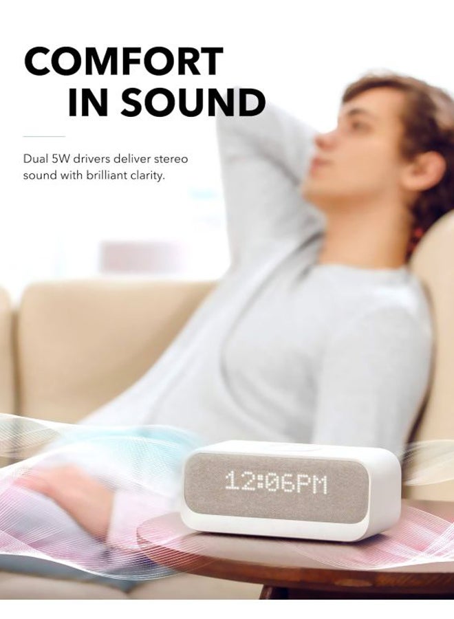 Soundcore - Wakey Bluetooth Speakers with Alarm Clock White/Grey - Image 1