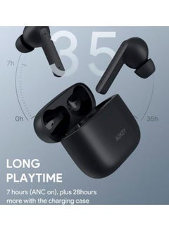Aukey EP-N5 Active Noise Cancelling True Wireless Earbuds, Bluetooth 5.0 TWS Earphones with IPX5 Waterproof, Deep Bass, Touch Control, USB-C Charging Case - Black  - Image 4