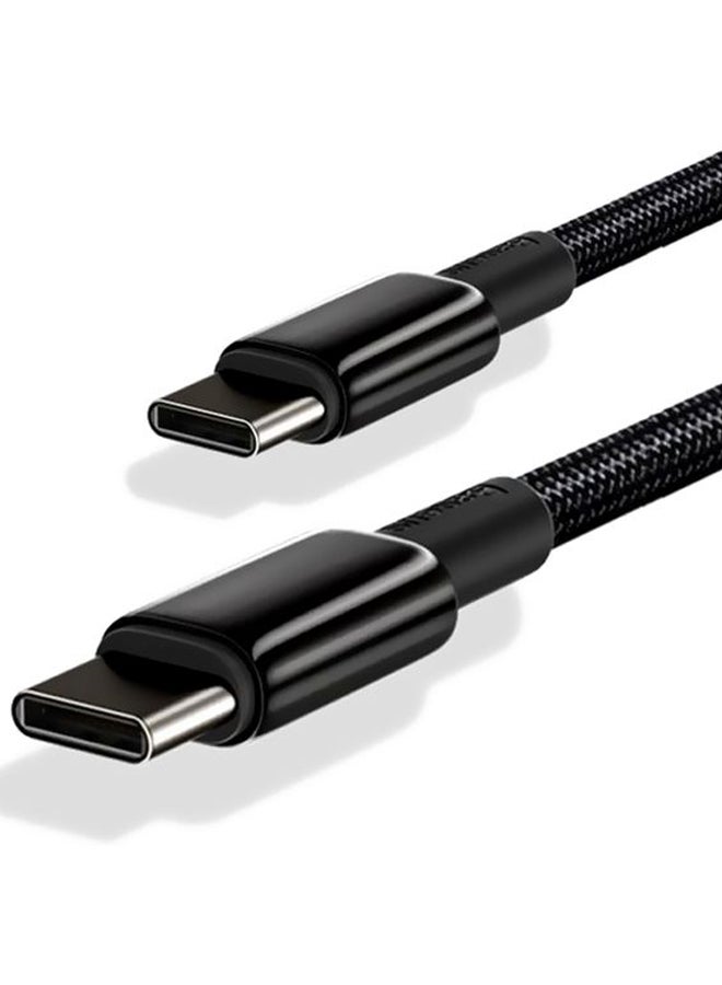 100W PD 5A QC 4.0 Fast Charging USB C to USB C Cable, Zinc Alloy Nylon Braided Type C Data Cable for Samsung S21 S20+ S10 Note 10 iPad Pro MacBook Pro Google Pixel and more ,1m, Black
