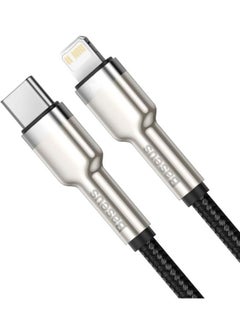 Baseus USB C to Lightning Fast Charging Data Transfer Cable PD 20W Cafule Series Power Delivery for iPhone 14/14 Pro/13 Pro/13 Pro Max/13/13 mini, iPad 9, 12 mini/12/12 Pro, 1M Black/Silver  - Image 2