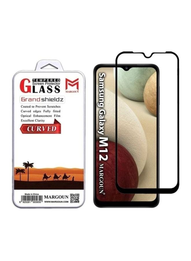 MARGOUN Grand Shieldz Tempered Glass Screen Protector For Samsung Galaxy M12 Black/Clear - Image 3