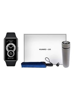 Band 6 FRA-B19 + FOC Huawei City Travel Gift Package (Thermos Bottle, Retractable USB Carry Case, Canvas Bag) Graphite Black