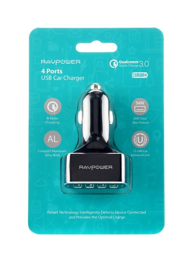 RAVPOWER - RAVPower 54W 4-Port Car Charger with Quick Charge 3.0 - Image 1