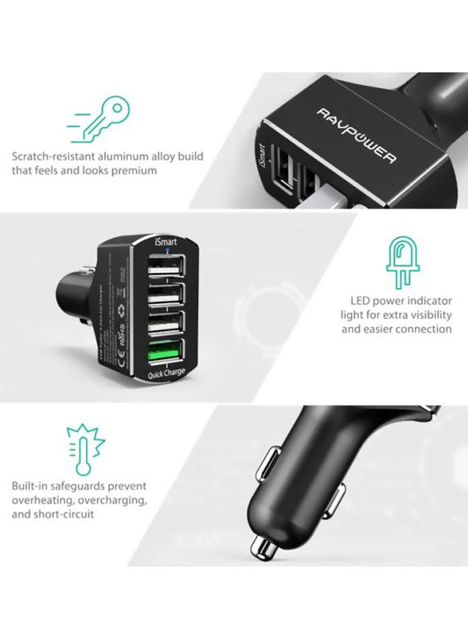 RAVPOWER - RAVPower 54W 4-Port Car Charger with Quick Charge 3.0 - Image 1