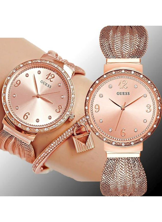 GUESS Women's Chiffon Water Resistant Analog Watch W1083L3 - Image 4