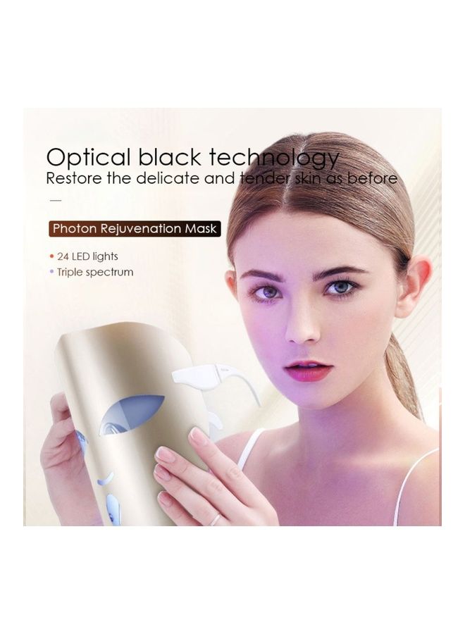 قناع LED فوتون الضوئي لتجديد البشرة ذهبي - Image 2