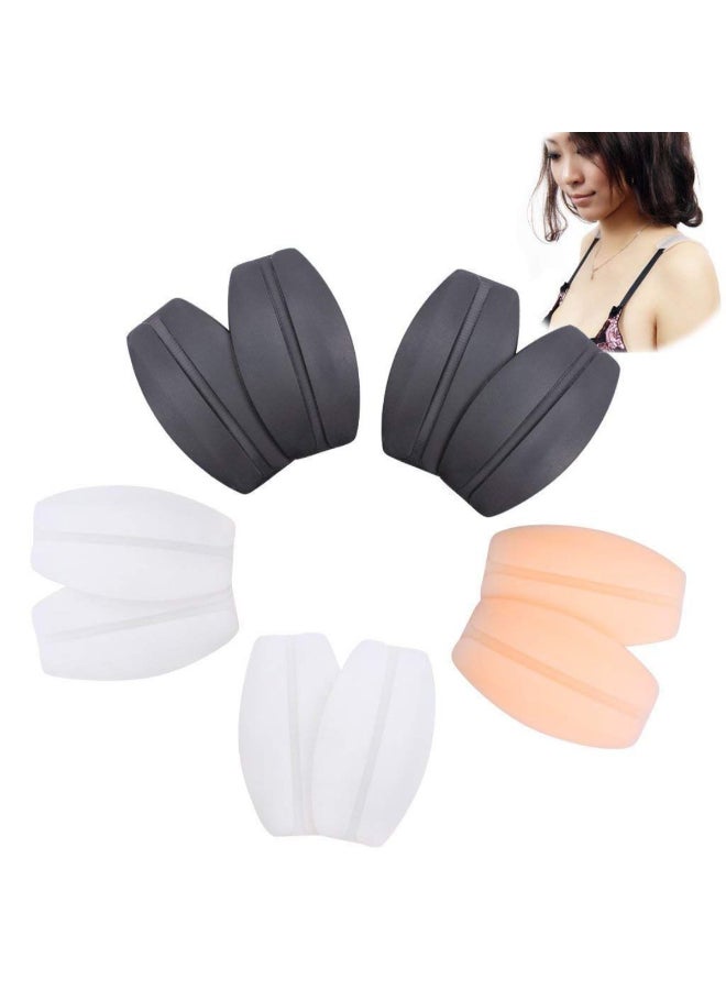 Women's Silicone Bra Strap Pain Relief Cushions Pad Holder/Comfortable Non-slip Shoulder Pads Black/Beige/White  - Image 2