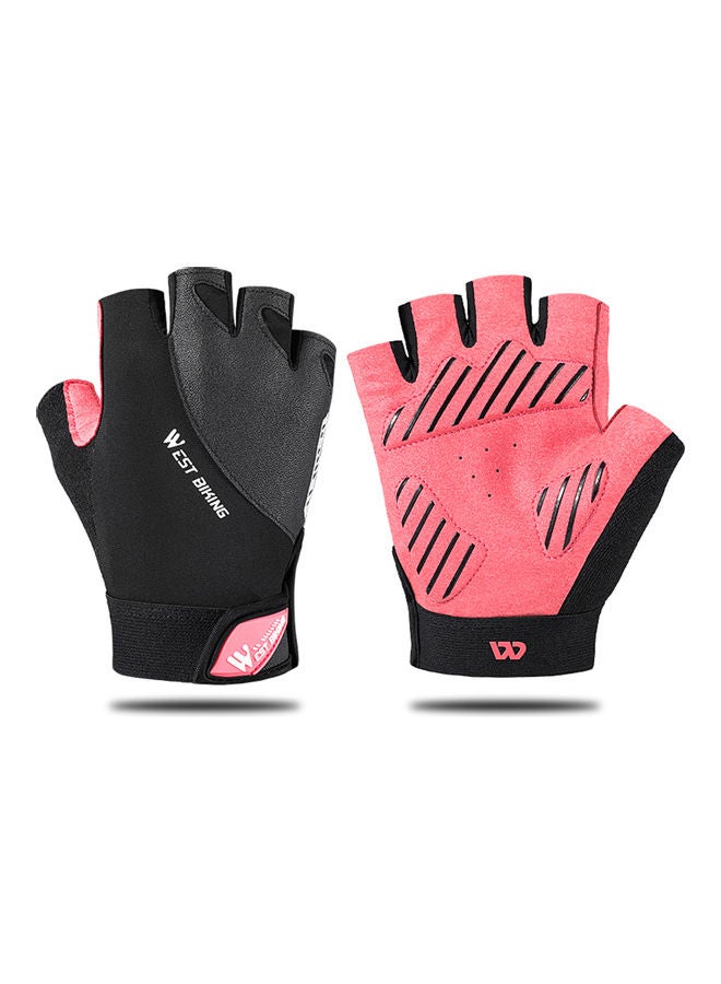 ويست بايكنج قفازات مضادة للانزلاق بتصميم عاكس يغطي نصف الأصابع مناسبة لركوب الدراجات - Image 1