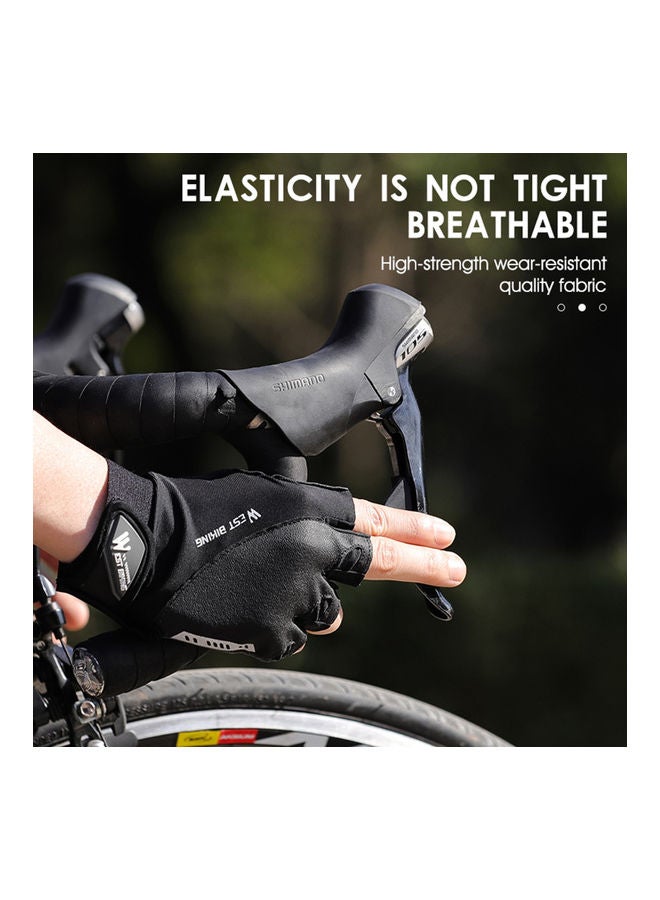 WEST BIKING Shock Absorbent Half Finger Breathable Cycling Gloves with Light Reflection - Image 2