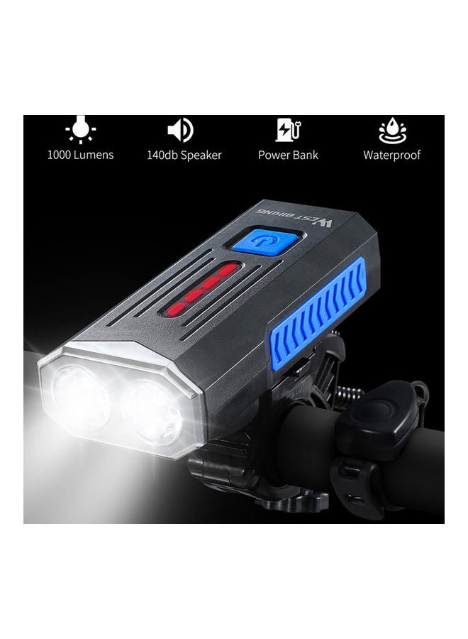 WEST BIKING 360 Rotate Base Rechargeable Bike Light With Horn 20.00*4.10*7.50cm  - Image 2